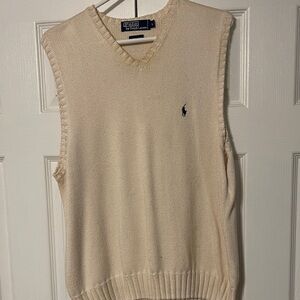Polo by Ralph Lauren Beige V-Neck Sweater Vest